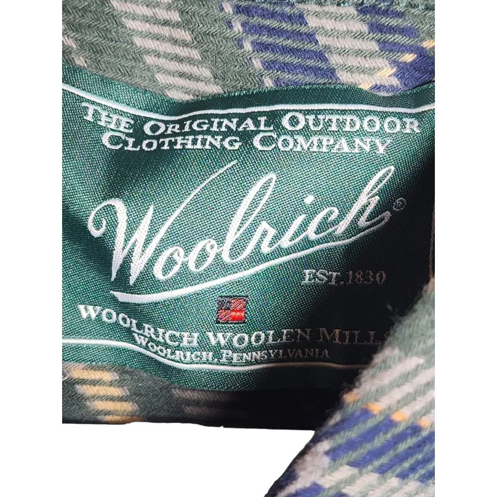 New with tags Woolrich Men's Brawny Flannel Green SZ XL - Picture 5 of 9